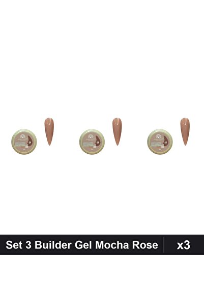 global fashion Set 3 Builder Gel Mocha Rose 15g, Constructie Unghii Gel UV/LED