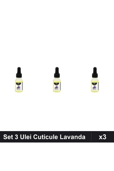 global fashion Set 3 Uleiuri Cuticule cu Pipeta Lavanda 15ml, Ingrijire Unghi...