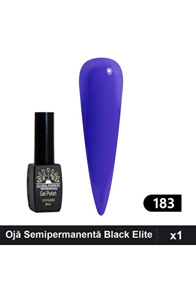 global fashion Ojă Semipermanentă Black Elite 8ml, Nuanță 183, Manichiură UV/LED