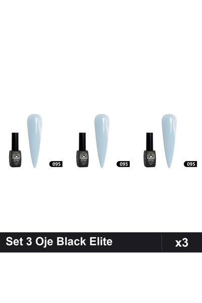 global fashion Set 3 Oje Semipermanente Black Elite 8ml, Manichiura UV/LED Pr...