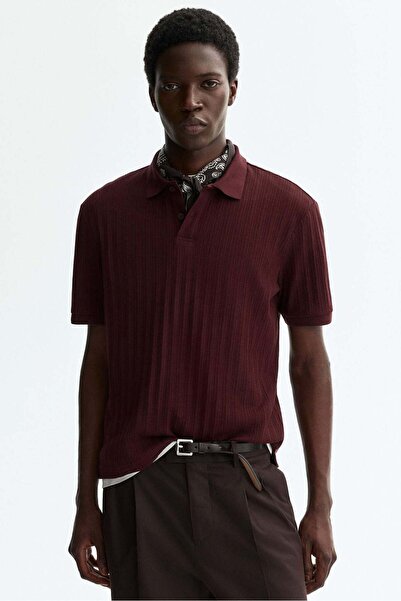 H&M Slim Fit Textured jersey polo shirt