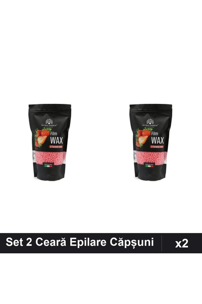 global fashion Set 2 Ceară Epilare Film Wax 450g Căpșuni, Depilare Profesională
