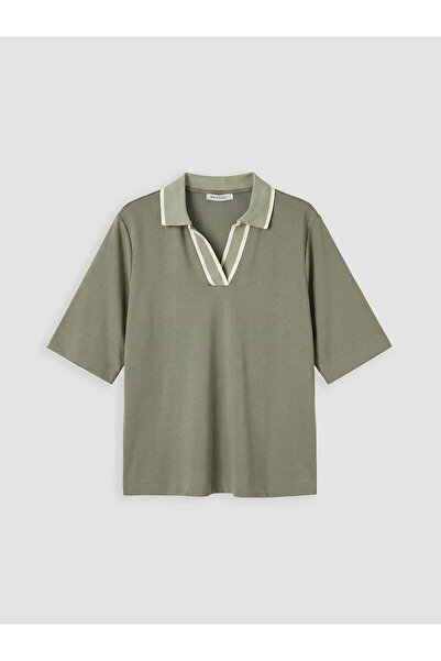 LC Waikiki Nevavm Polo Collar Soft Touch Women's T-Shirt with Difference