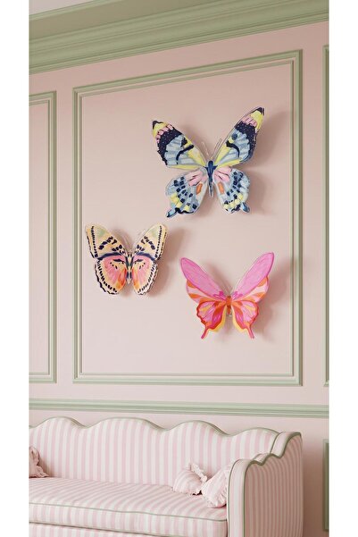 Esra Turan Design BASKILI PLEKSİ KELEBEK SET