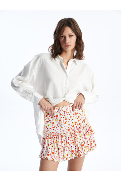 LC Waikiki Nevavm Floral Women's Skirt with Elastic Waist