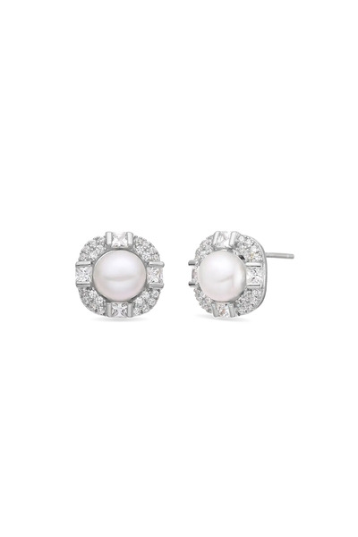Lisa&Co. Cercei Argint Pearl Shuttle Argint placat cu rodiu / Shellpearls&Zir...