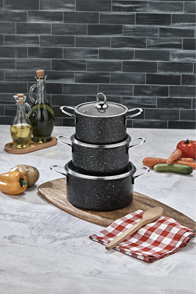 Cosiness Granite 3-Piece Mini Pot Set - 12+14+16 Cm.