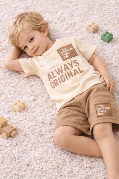 FURKYY Boy's Summer Shorts Set