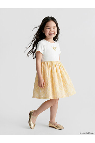LC Waikiki Nevavm Printed Girl's Dress with Difference