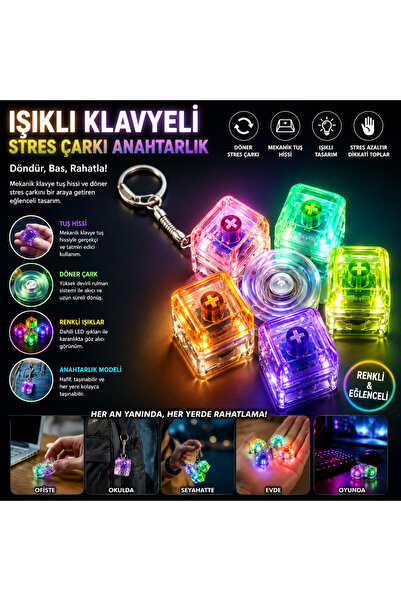 TRUST STORE Işıklı Klavyeli Stres Çarkı Anahtarlık