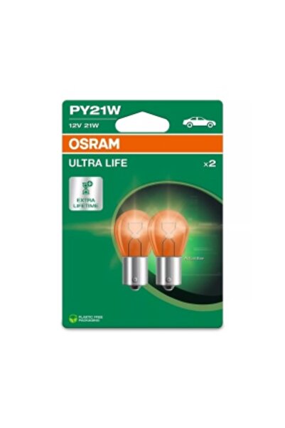 Osram Σετ 2 Becuri 12V PY21W Μπλίστερ Ultra Life