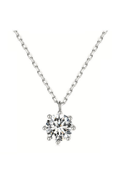 Raizel Silver necklace with 0.8CT moissanite stone, Penelope