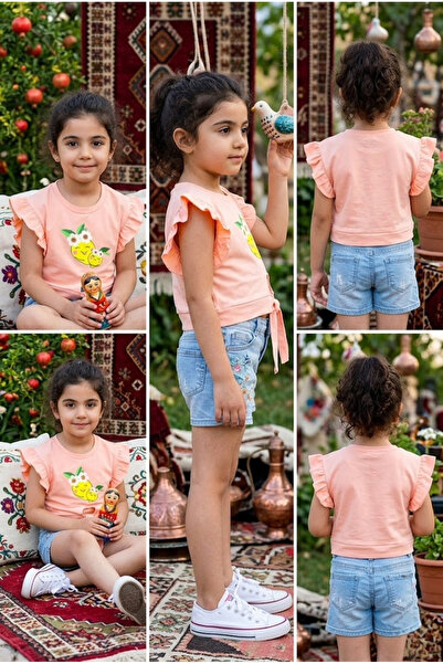 meyastore Girl's Single Jersey Tie-Up Tshirt