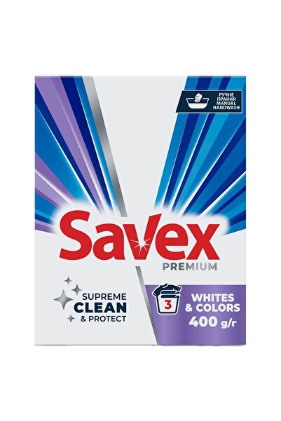 SAVEX Detergent Manual 400 g Whites Colors 3 spalari