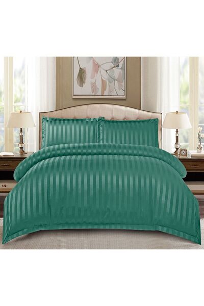 OEM Deluxe damask Duvet Cover Set Horeca range - with Stretchy - 4 pieces 100...