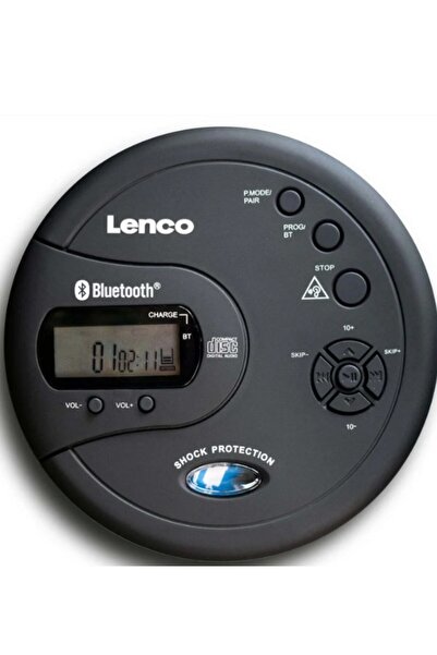 Lenco CD-300BK - Darbeye dayanıklı taşınabilir Bluetooth® CD-MP3 çalar - Siyah