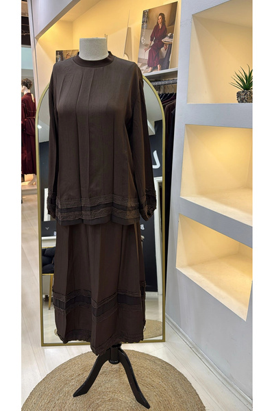 MissWhence Skirt Suit 39010 Brown