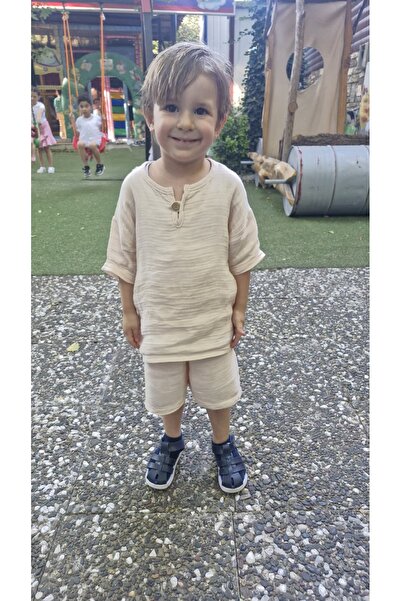LittlePoffy Set de vară pentru copii din muselină 100% bumbac – Set pantaloni...
