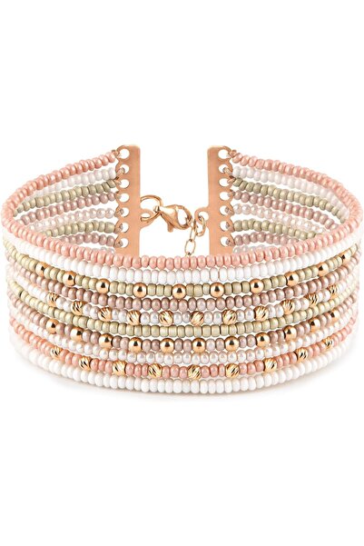 MINZA Aishwarya Women's Bracelet, 18K Gold, Beaded Bracelet, Handmade Adjusta...