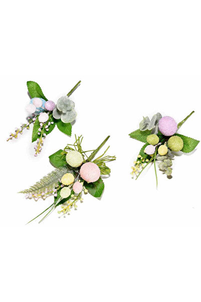 Decorer Set de 3 ramuri artificiale decorate cu ouă 15 cm