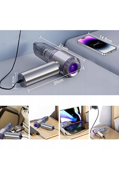 Flippy Flippy Portable Car Vacuum Cleaner for Home and Car, 3 Speeds, Type-C ...