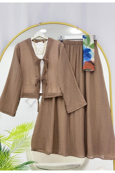 MODA VEDAT Women's Corduroy Skirt Suit -0650