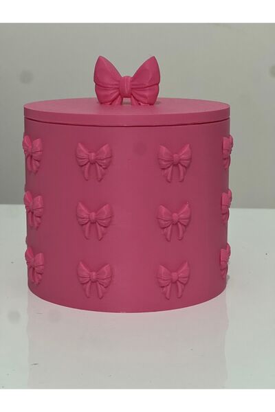 mavi3d makyaj kutusu kapaklı dekoratif organizer fiyonk detaylı