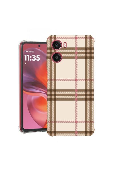 bestcase Калъф за Motorola Moto G06 с кариран дизайн, удароустойчив, подсилен...