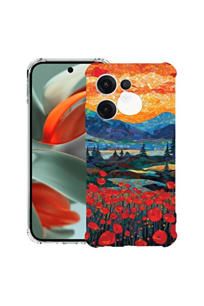 bestcase ¬Æ Husa compatibila OPPO Reno13 F 5G, Anti Shock 1.5MM, Poppies in S...