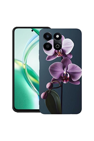 bestcase Калъф за Honor 200 Smart, Тънък силиконов, Лилава орхидея, Защита на...