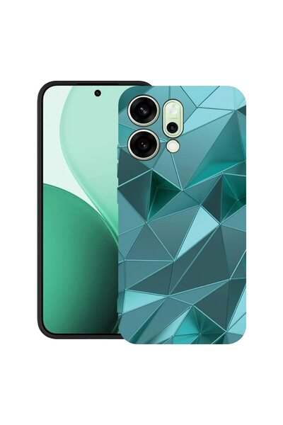 bestcase Θήκη για OPPO Reno14 5G με Σχέδιο Πράσινου Μωσαϊκού, TPU Ματ Εξαιρετ...