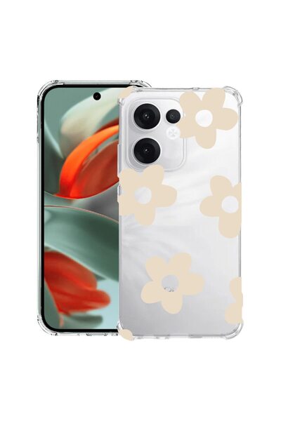 bestcase Husă compatibilă OPPO Reno13 F 5G, Antișoc 1.5MM, Retro Daisy, Prote...