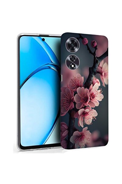 bestcase ¬Æ Husa pentru OPPO A60 4G, Clear Silicon 2MM, Cherry Blossom, Antis...