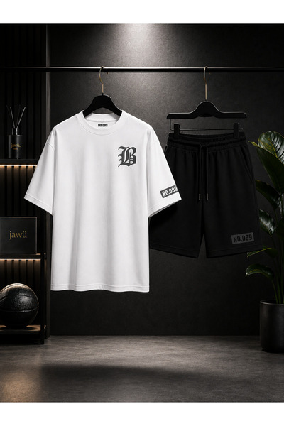 JAWÜ STYLE 089 Sleeve Print Detailed Adult Shorts Set