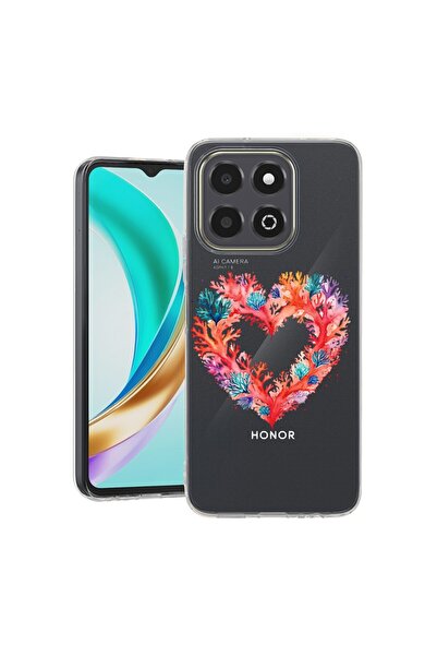 bestcase ¬Æ Husa Clear Slim Silicon Compatibila cu Honor X6c, Coral Heart, 31...