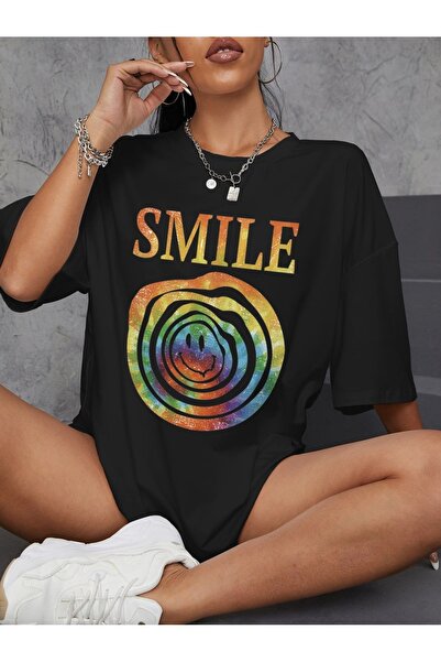 bellanova Oversize Minimalist Graphic Printed Short Sleeve T-Shirt