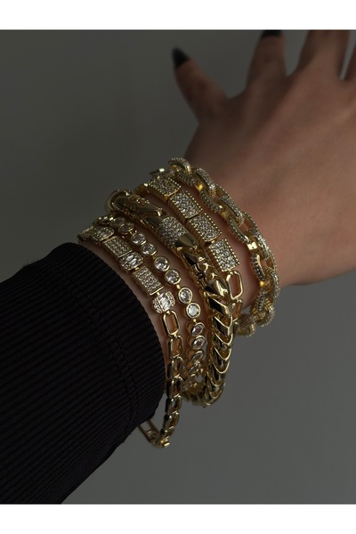 VİP AKSESUARRR KADIN GOLD XUPİNG ZİRKONYUM SU YOLU BİLEKLİK