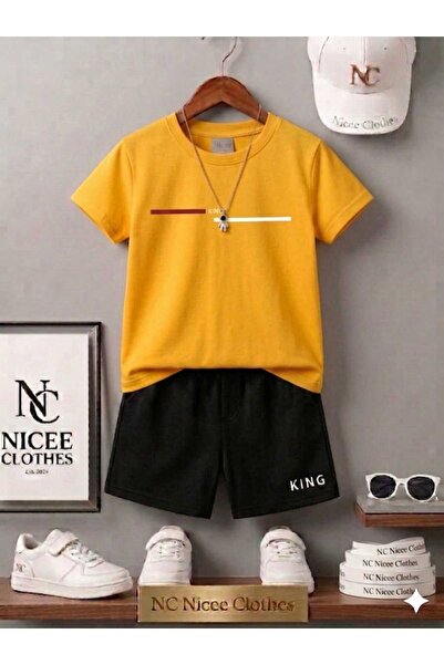 NC Nicee Clothes Tricou și pantaloni scurți de vară pentru copii, unisex (Dun...