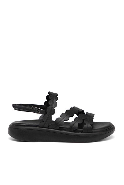 Tergan Siyah Hakiki Deri Kadın Sandalet - K25Y1SN68108-A23