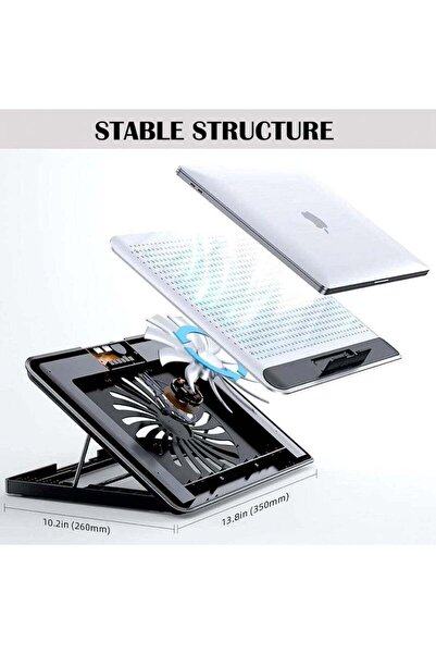 LOOPITYS 16inch Single Fan Lap Chill Mat - Aluminum Panel Laptop Cooling Pad, Heat Protection Laptop Cooler