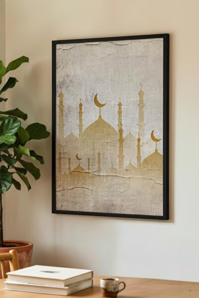 Zevahir Mobilya Dekorasyon Tablou minimalist cu siluetă de moschee, de culoar...