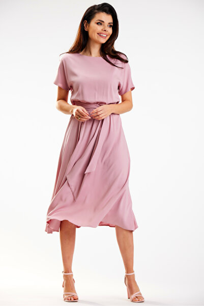 Awama Dress A576, Awama, Viscose/ Elastane, Pink, M INTL