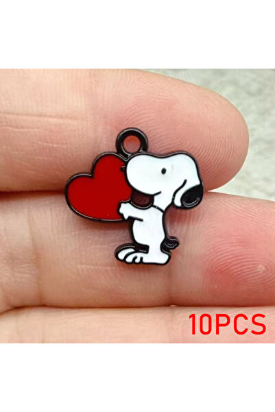 Choice7 Bandai WHITE 10Pcs Cute Snoopy Dog DIY Keychain Metal Handmade Alloy ...