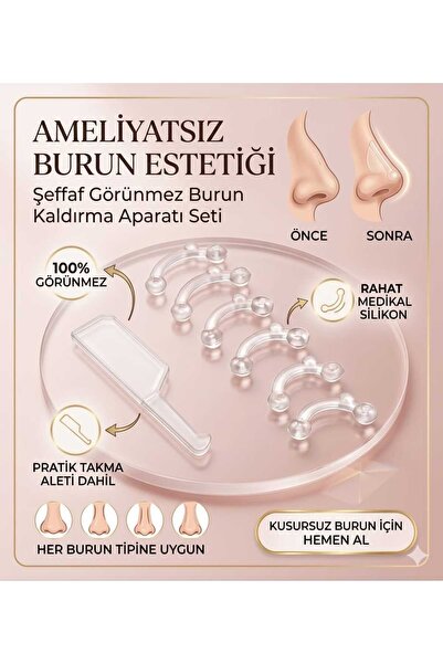 LOVYCO Şeffaf Burun Kaldırma Aparatı Görünmez Pratik Yukarı Kaldırıcı Şekille...