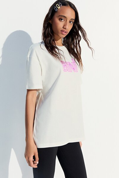 Bershka Oversize BINI baskılı tişört