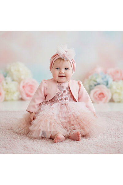 Andreeatex Josephine Christening Dress, Powder Pink, Size 74