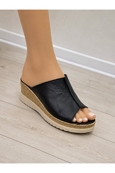 BARIŞ AKBULUT Genuine Leather Heel Spur Slippers Suitable for Sole Collapse