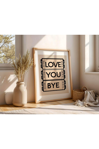 Tuba Decor Tablou înrămat într-o singură bucată din lemn love you bye