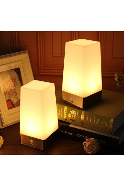 Other 2 Pack Table Lamp, Retro LED Night Light, Bedside Lamp with Wireless PI...