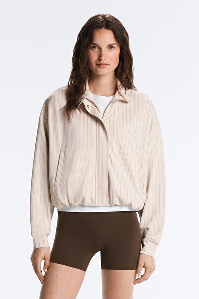 Oysho Striped jacket with puffed hem